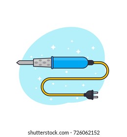 soldering iron, vector illustration in flat style
