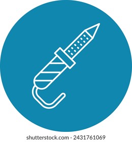 Soldering Iron Vector Line Circle Icon