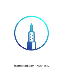 soldering iron vector logo on white