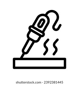 soldering line icon illustration vector graphic. Simple element illustration vector graphic, suitable for app, websites, and presentations isolated on white background