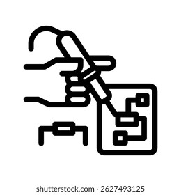 soldering line icon illustration vector graphic. Simple element illustration vector graphic, suitable for app, websites, and presentations isolated on white background