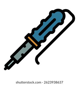 Soldering parts icon. Outline soldering parts vector icon color flat isolated
