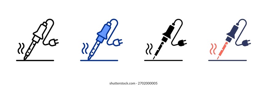 Conjunto de iconos de estación de soldadura colección de estilo múltiple