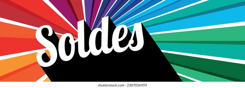 Soldes, Sale in french language on colr banner