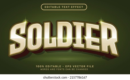 soldier 3d text effect and editable text effect