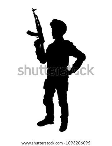 soldier ak 47 rifle gun hand silhouette stock vector royalty free