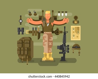 Soldier and ammunition design flat