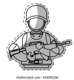 soldier army related  icons image vector illustration design