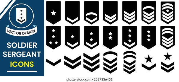 Soldier, Army sergeant, icon vector illustration. Military, soldier position symbol, badge insignia symbol.  Major, Officer, General, constable position symbol. Vector illustration.