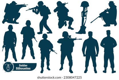 Soldier or Army Silhouettes Vector illustration