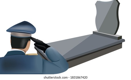 soldier at attention salutes the visor