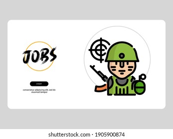 avatar soldado sobre fondo blanco, muy adecuado para medios de aprendizaje
