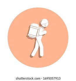 Soldier with a backpack badge icon. Simple glyph, flat vector of army & war icons for ui and ux, website or mobile application