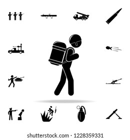 soldier with a backpack icon. Army & War icons universal set for web and mobile