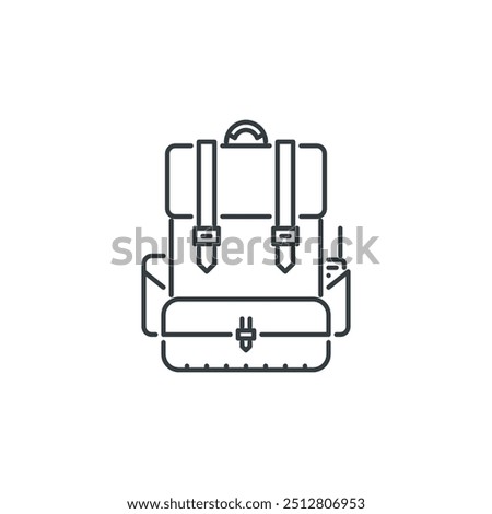 Soldier, backpack, war, weapon, battle, military icon, vector illustration