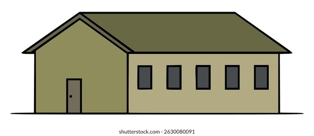 Soldado Barrack Army Building Diseño de Plantilla de Ilustración vectorial de color plano