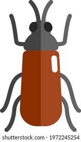 Soldier beetle bug, icon illustration, vector on white background