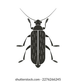 Soldier Beetle with fantasy pattern. Geometric Insect icon. Decorative ornate vector illustration.