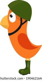 Ilustración del vector de pájaros soldados sobre un fondo blanco.