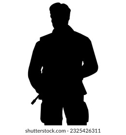 Plantilla de vector negro de soldado para descarga