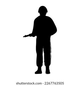 soldier brush on white background, vector illustration.
