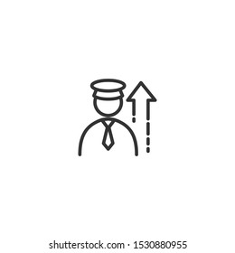 Soldier career line icon in simple design on a white background