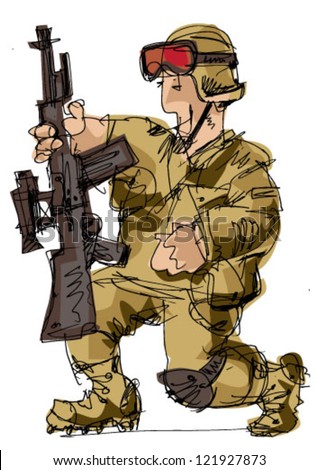 Soldier Cartoon Stock Vector (Royalty Free) 121927873 - Shutterstock