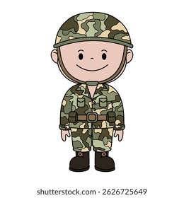 soldier cartoon on white background