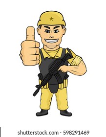 Soldier cartoon vector