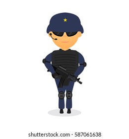Soldier cartoon vector illustrator