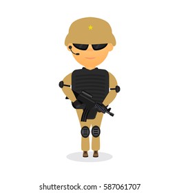 Soldier cartoon vector illustrator