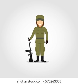 Soldier Character Vector Illustration.