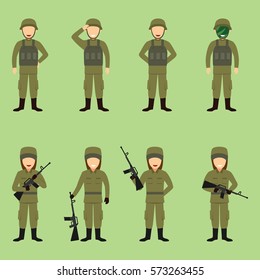 Soldier Character Vector Illustration.