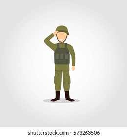 Soldier Character Vector Illustration.