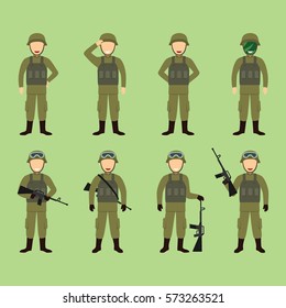 Soldier Character Vector Illustration.