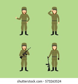 Soldier Character Vector Illustration.