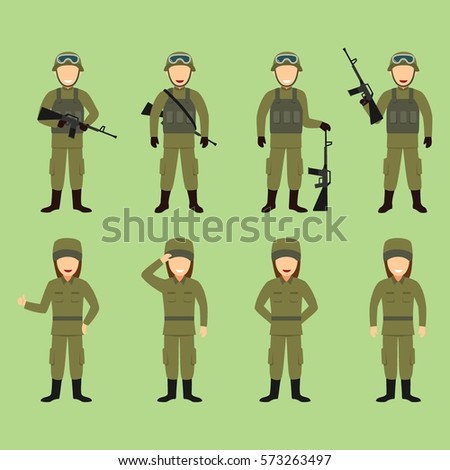 Soldier Character Vector Illustration.