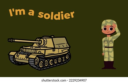 I am a soldier, children's picture book
