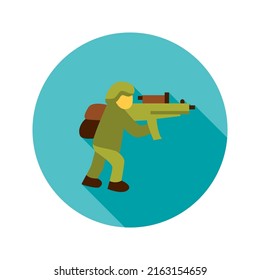 Soldier Circle Icon. Vektorgrafik des Militärzeichens.