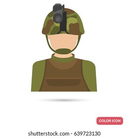 Soldier color flat icon for web and mobile design
