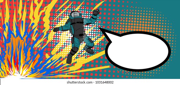 soldier comic art and colorful halftone vector.Cartoon with balloon vintage and retro style.Bomb Disposal Expert comic vector.pop art Man in EOD Suit with balloon.Action of soldier with fire.