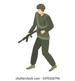 Soldier commander icon. Isometric of soldier commander vector icon for web design isolated on white background