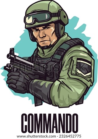 Soldier and Commando Mascot logo for esport and sport Gaming Logo