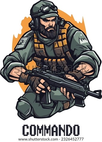 Soldier and Commando Mascot logo for esport and sport Gaming Logo