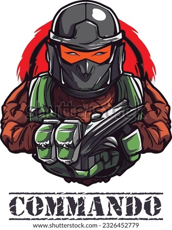 Soldier and Commando Mascot logo for esport and sport Gaming Logo