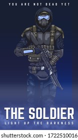 The Soldier Concept. Vector Drawing Design