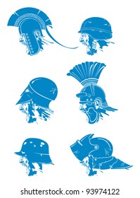 Soldier cry. Types of hats 1, vector