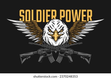 soldier design with eagle illustration