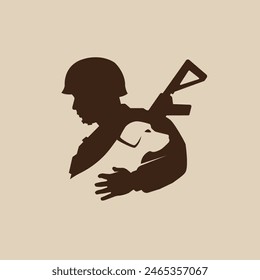 Soldier Dog Vektorgrafik Logo Abstract