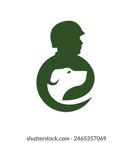 Soldier Dog Vektorgrafik Logo Abstract
